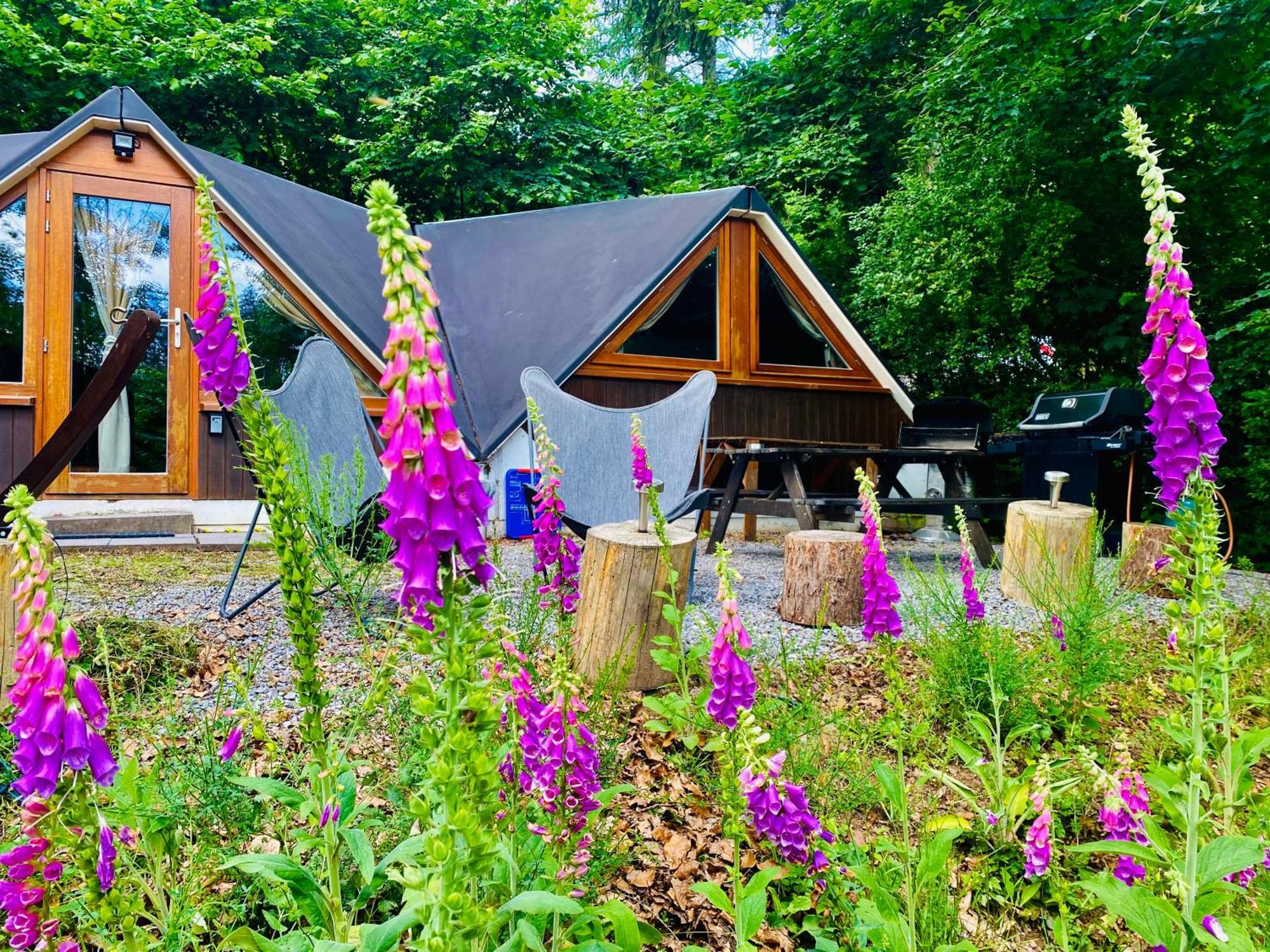 Chalet Tropical Avec Bain A Bulles - In The Woods Gesves Eksteriør bilde